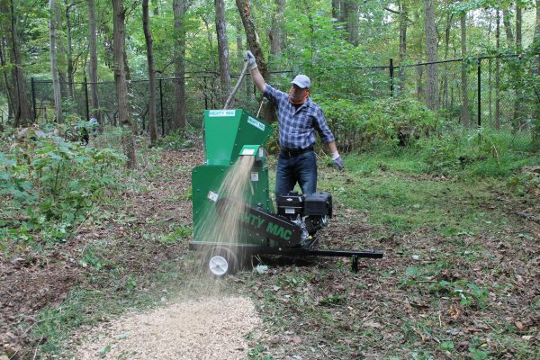 Mighty Mac Wood Chipper WC575E in action