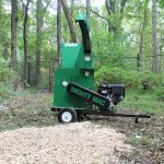 Mighty Mac Wood Chipper WC575E with freshly shredded wood